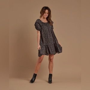 NWT Rylee + Cru Willow Dress | black floral | L